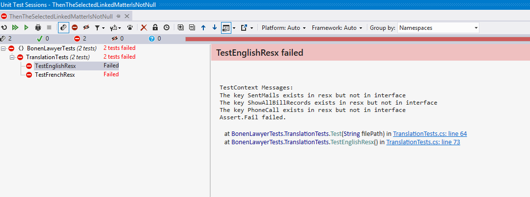 Tests are failing because there are some unused entries in the resx.