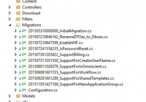 Code based list of migrations in Visual Studio