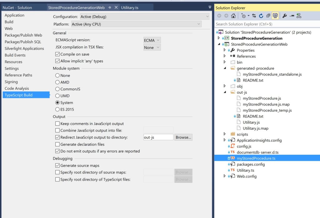 Compiling options set in Visual Studio