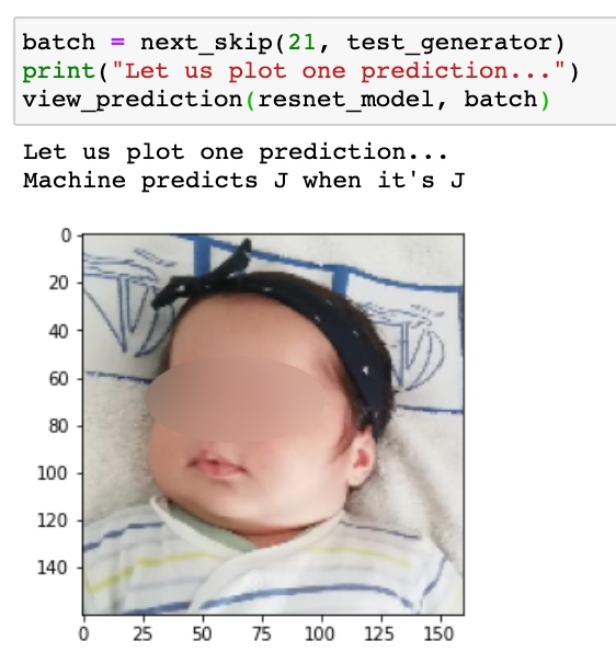 Our classifier works: it is now able at 80% accuracy to recognize between my two baby girls.