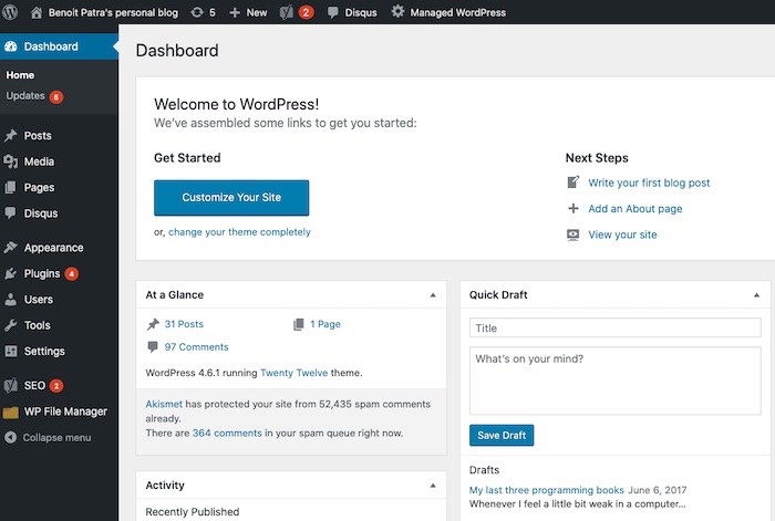 Despite it served me well for years, I will not miss the bloated Wordpress admin interface.